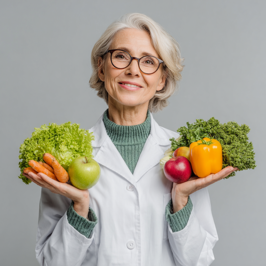 Здорові продукти та збалансовані страви для літніх людей